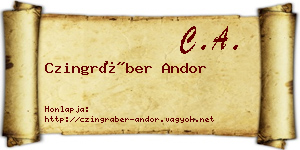 Czingráber Andor névjegykártya