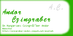 andor czingraber business card